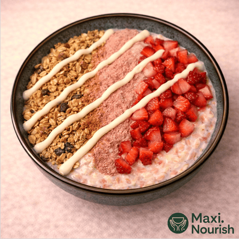 Strawberry Milkshake Protein Overnight Oats